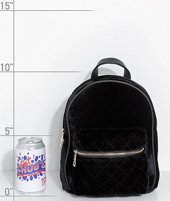 Quilted Black Velvet Mini Backpack Zumiez