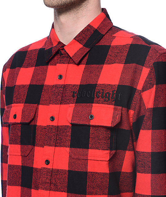 REBEL8 Bill Red & Black Flannel Shirt Zumiez