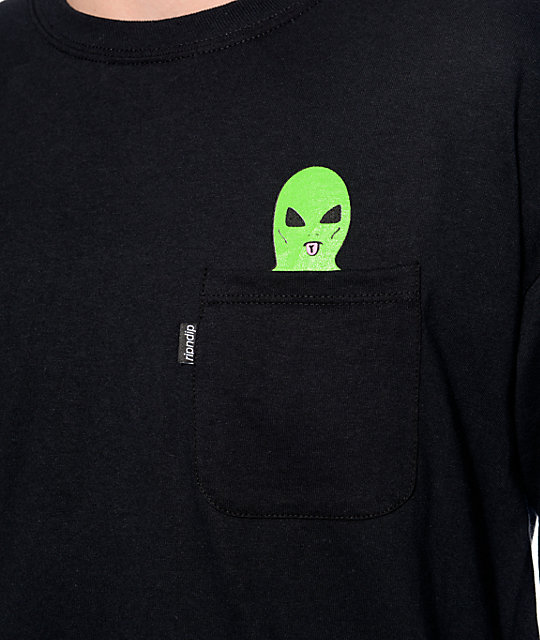 RIPNDIP Lord Alien Black Long Sleeve Pocket T-Shirt | Zumiez