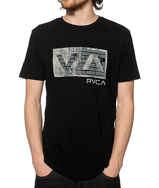 Rvca Wash Boys T-Shirt Blue In Sizes