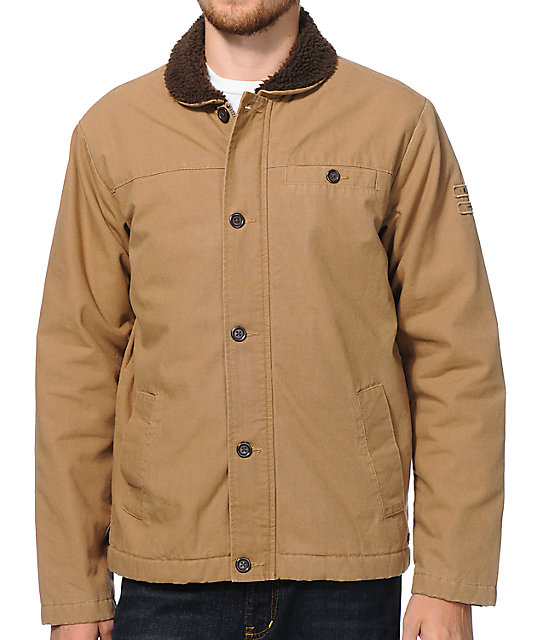 RVCA Sherpo Khaki Canvas Utility Jacket | Zumiez