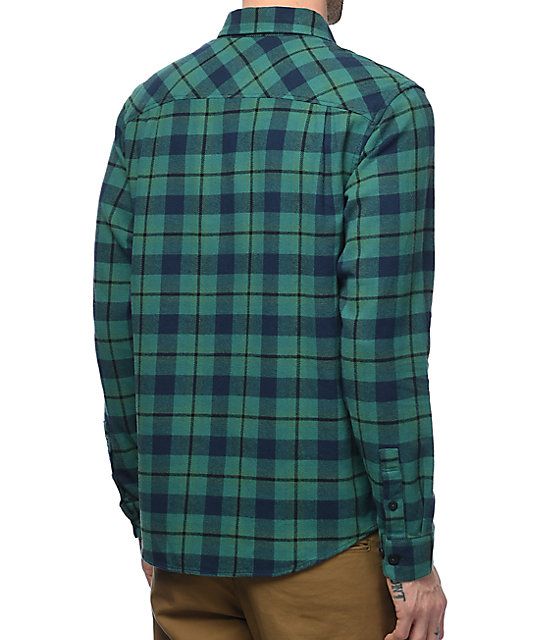 teal flannel shirt