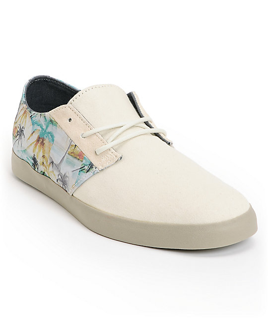 Reef Corsac Low TX Natural & Hawaiian Print Canvas Shoes Zumiez