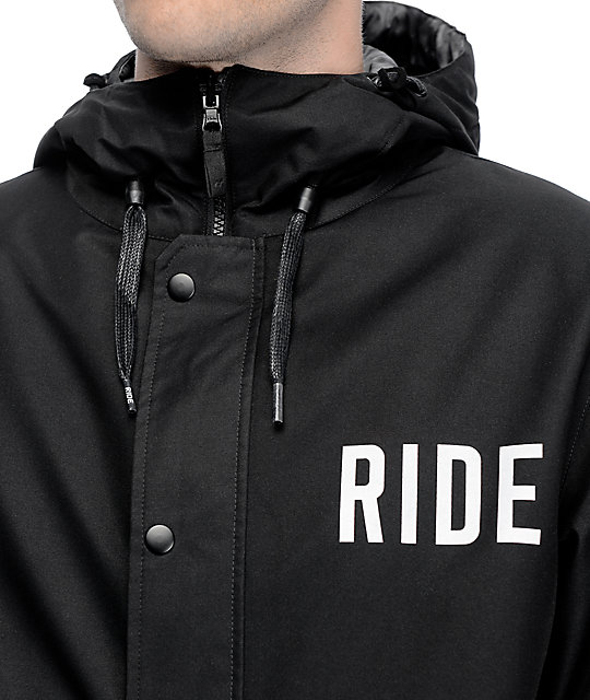 Ride x Sketchy Tank Burnout Black 10K Snowboard Coaches Jacket Zumiez