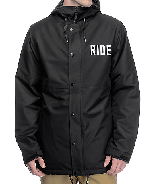 Ride x Sketchy Tank Burnout Black 10K Snowboard Coaches Jacket Zumiez