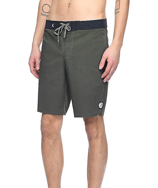 Roark Well Worn Olive Green Board Shorts Zumiez