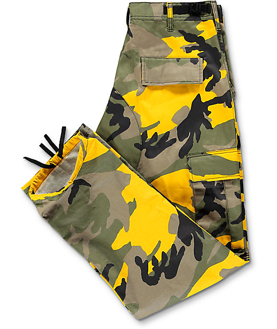 yellow camo joggers womens