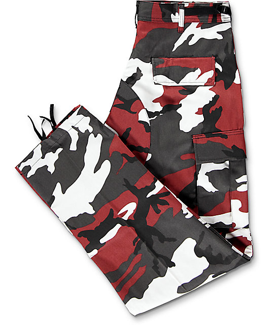 red camo trousers