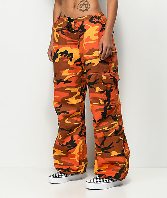 orange and white camo pants