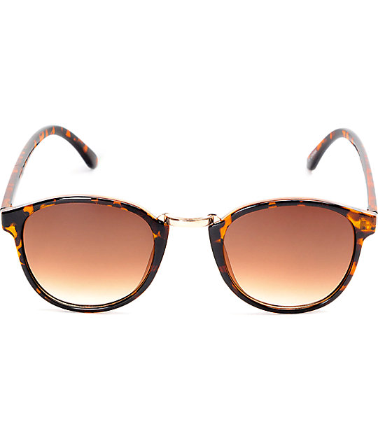 Round Tortoise Shell Sunglasses Zumiez 