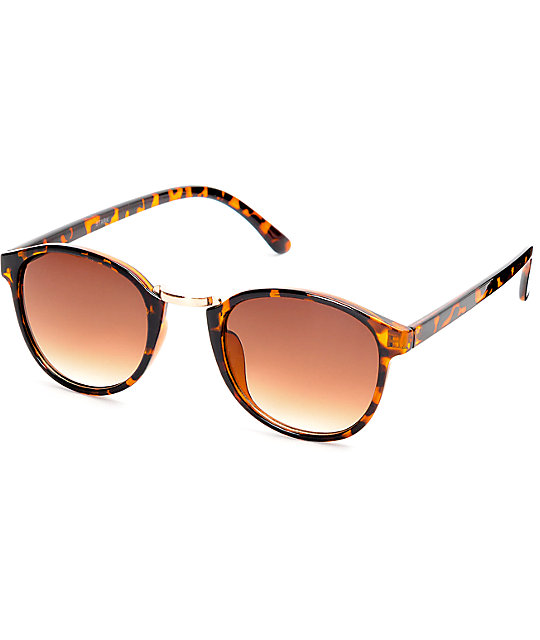 Round Tortoise Shell Sunglasses Zumiez 