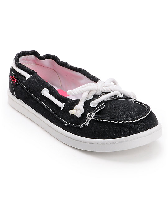 Roxy Ahoy II Black Washed Canvas Slip On Shoe at Zumiez PDP