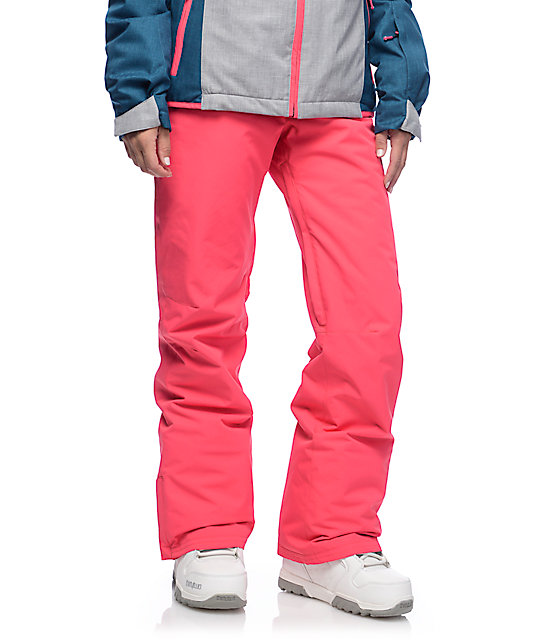 Roxy Backyard Paradise Pink 10K Snowboard Pants _262598 front