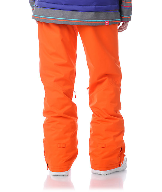 Roxy Evolution Bright Orange 8K Snowboard Pants Zumiez