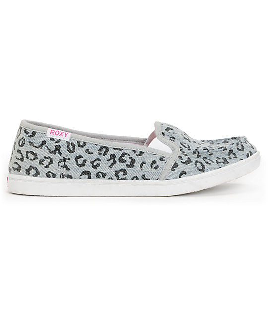 Roxy Lido II Grey Leopard Print Slip On Shoes Zumiez