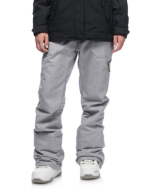 Roxy Nadia Medium Grey 10K Snowboard Pants Zumiez