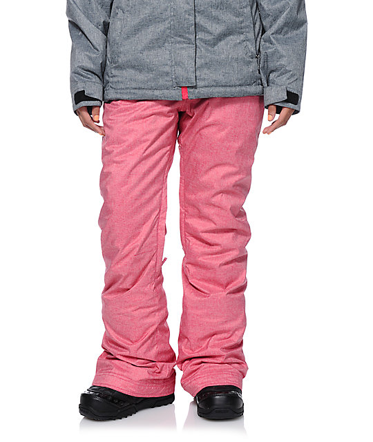 roxy nadia snowboard pants silver pink