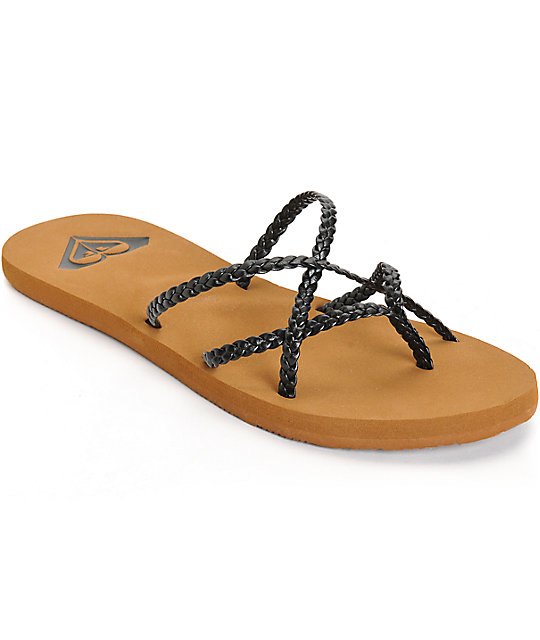 roxy black sandals