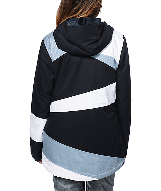 Roxy Rydell Black & White 10K Snowboard Jacket Zumiez