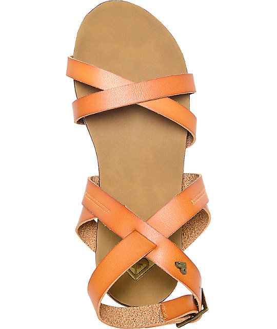 tan cross strap sandals