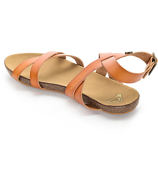 tan cross strap sandals