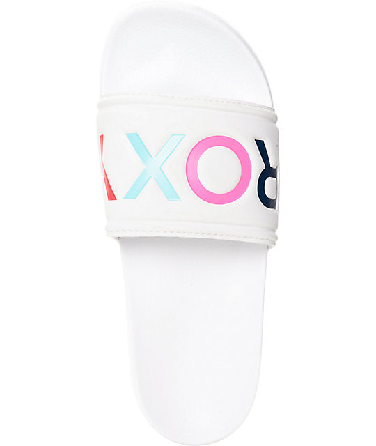 roxy white flip flops