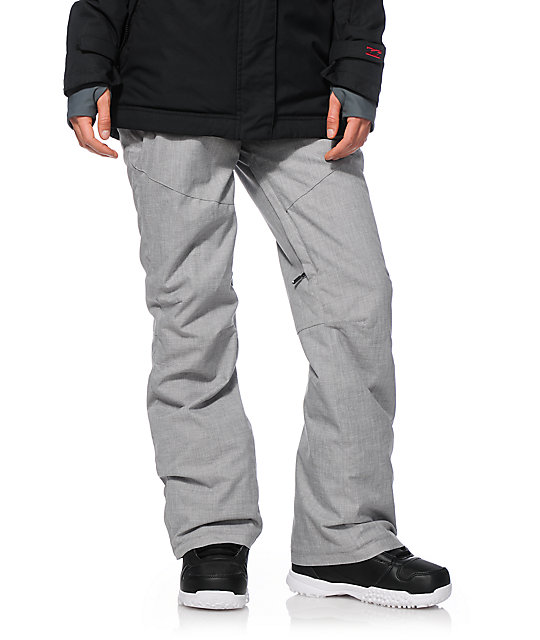 Roxy Winter Break Grey Textile 10K Snowboard Pants Zumiez
