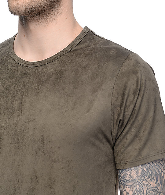 suede t shirt mens