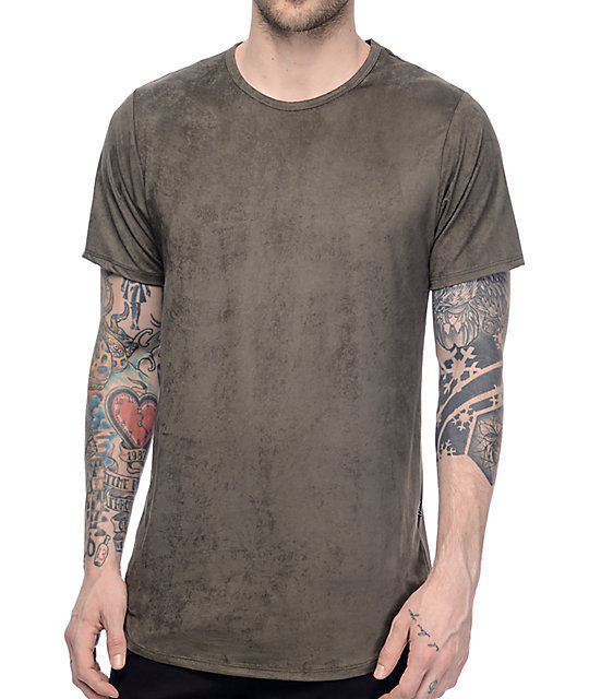 suede t shirt mens