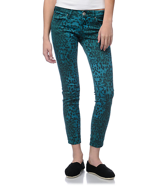 leopard skinny jeans