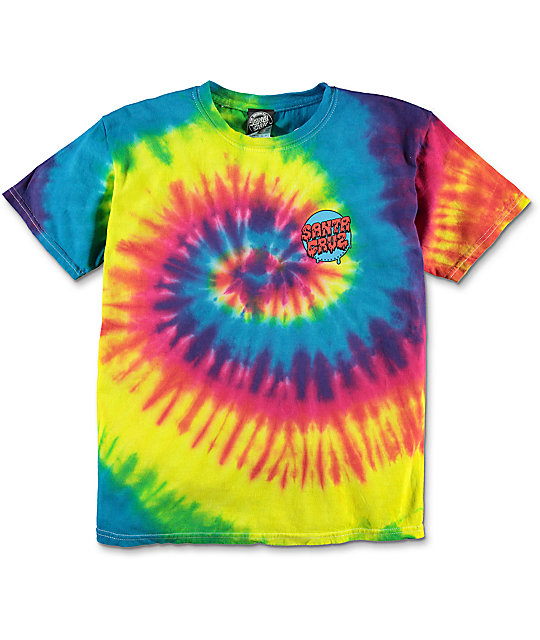 rainbow tie dye santa cruz shirt