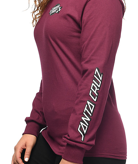 Santa Cruz Contest Burgundy Long Sleeve TShirt Zumiez