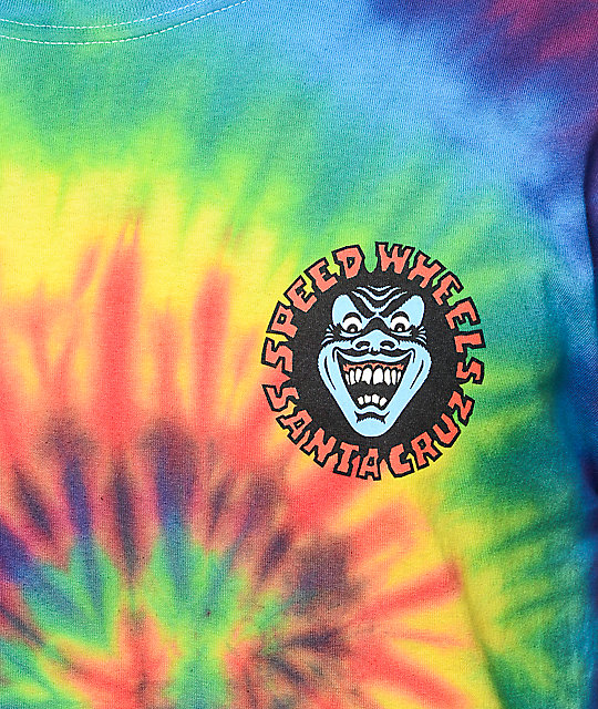 rainbow tie dye santa cruz shirt