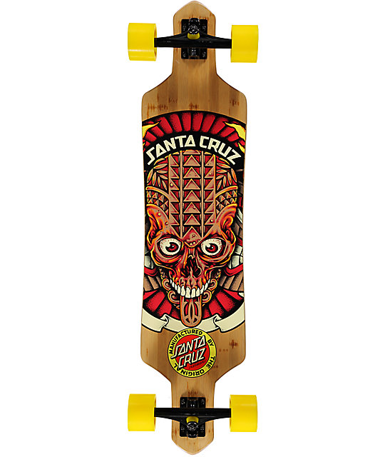Santa Cruz Tiki Skull Bamboo Slalom 38" Longboard Complete Zumiez