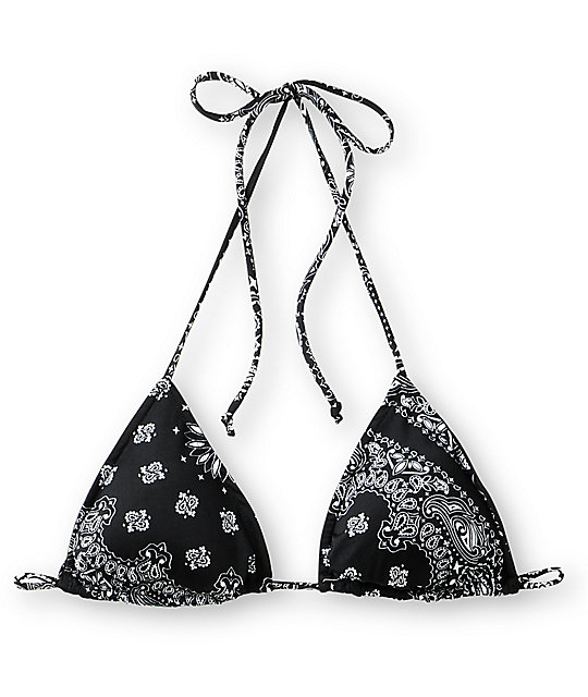 See You Monday Bandana Print Triangle Bikini Top at Zumiez PDP