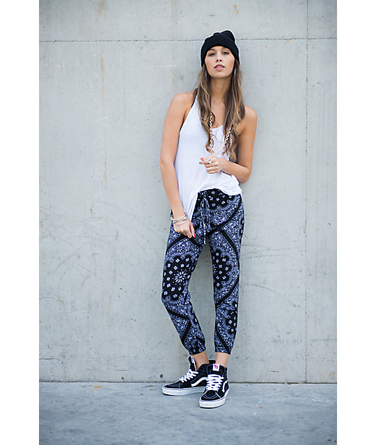 black bandana joggers