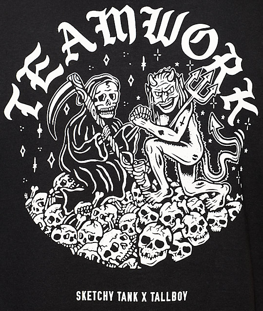 sketchy tank x tallboy teamwork black t shirt zumiez sketchy tank x tallboy teamwork black t shirt zumiez