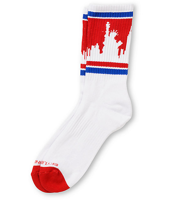 Skyline Socks New York Red & Blue Crew Socks Zumiez