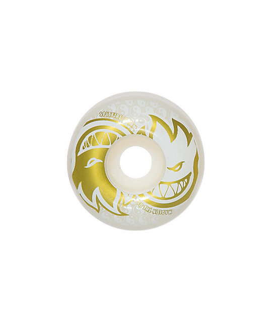 Spitfire Eternal White & Gold 54mm Skateboard Wheels at Zumiez PDP