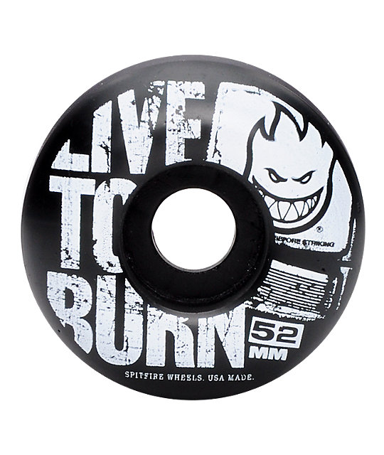 Spitfire Striker Black & White 52mm Skateboard Wheels Zumiez