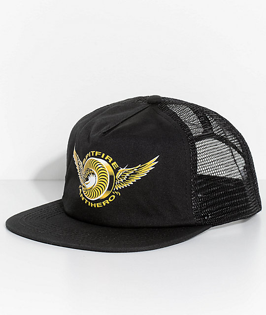 Spitfire x Anti Hero Black Trucker Hat Zumiez