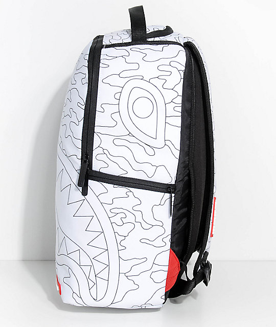 Sprayground DYI Shark White & Black 20L Backpack Zumiez