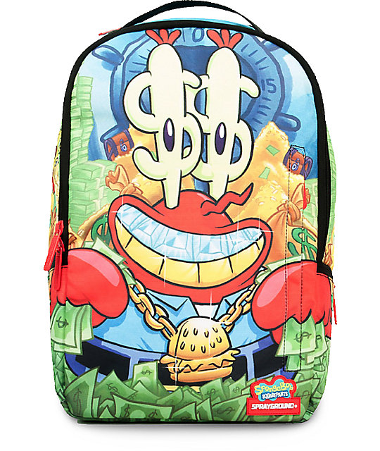Sprayground SpongeBob Money Krabs 2.0 Backpack | Zumiez