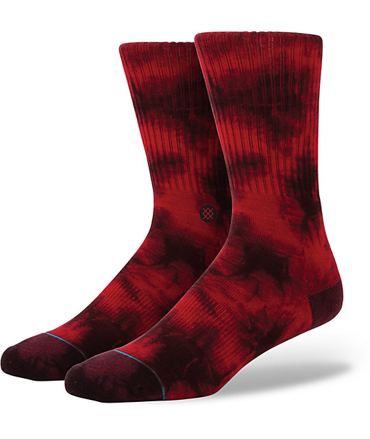 Stance Burnout Wine Red Tie Dye Crew Socks Zumiez
