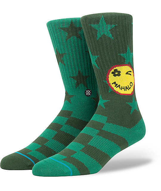 Stance Outlook Green Crew Socks Zumiez