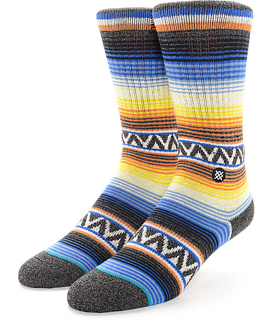 Stance Sun Burst Orange Crew Socks Zumiez