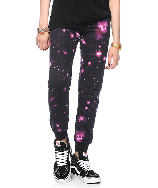 galaxy print yoga pants