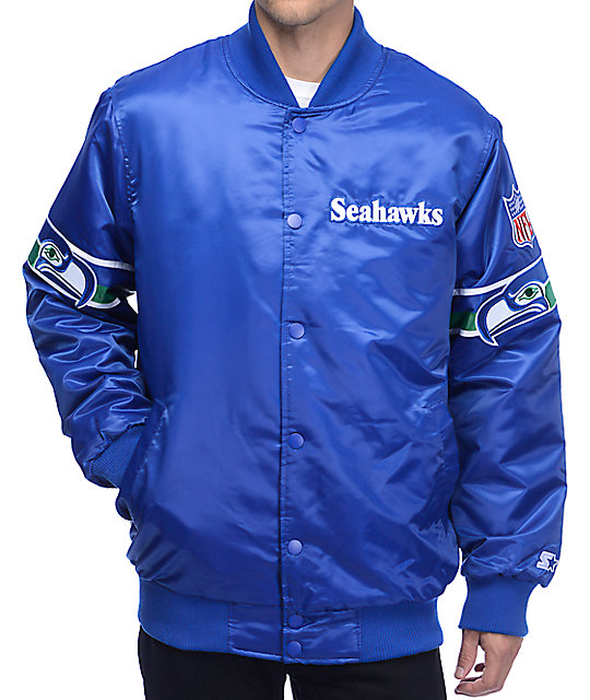 Starter Seahawks Satin Royal Blue Jacket Zumiez