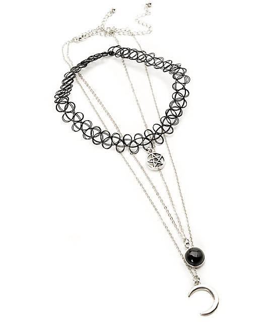 stone locket silver pentacle tattoo u0026 mood necklaces zumiez stone locket silver pentacle tattoo u0026 mood necklaces zumiez
