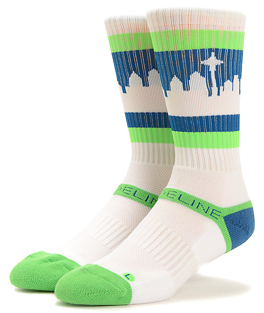 Strideline Classic SeaTown White Hawks Crew Socks Zumiez